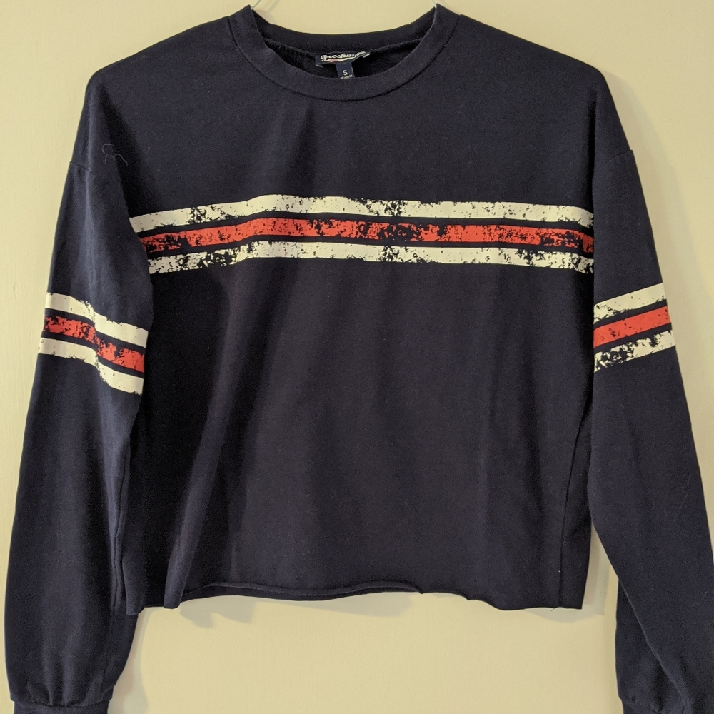 Freshman 1996 Navy striped crop top